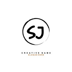 S J SJ Initial logo template vector. Letter logo concept with background template.