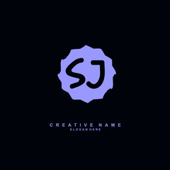 S J SJ Initial logo template vector. Letter logo concept with background template.