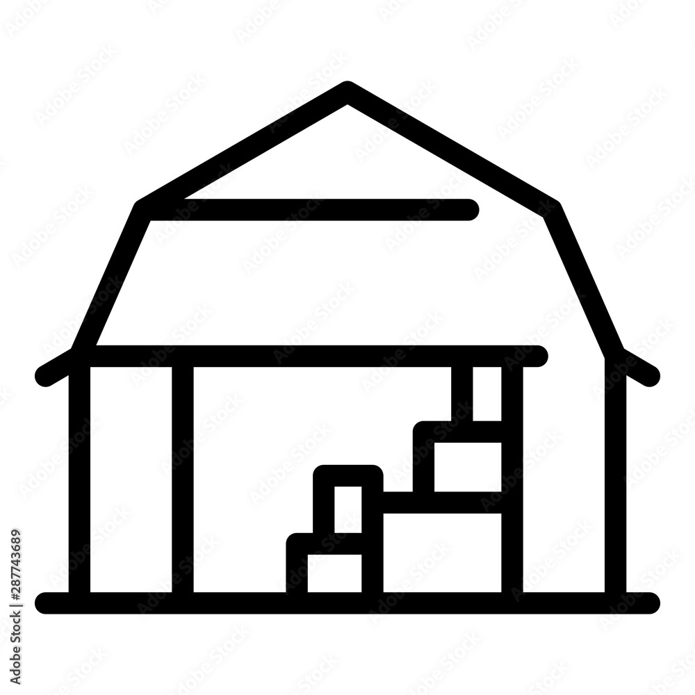 Poster warehouse icon. outline warehouse vector icon for web design isolated on white background