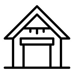 House garage icon. Outline house garage vector icon for web design isolated on white background