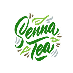 Senna tea hand drawn illustration. Template for card banner and poster for restaurant menu and package. Vector illustration