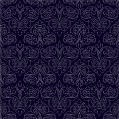 seamless pattern in the classic style with swirls of Damascus