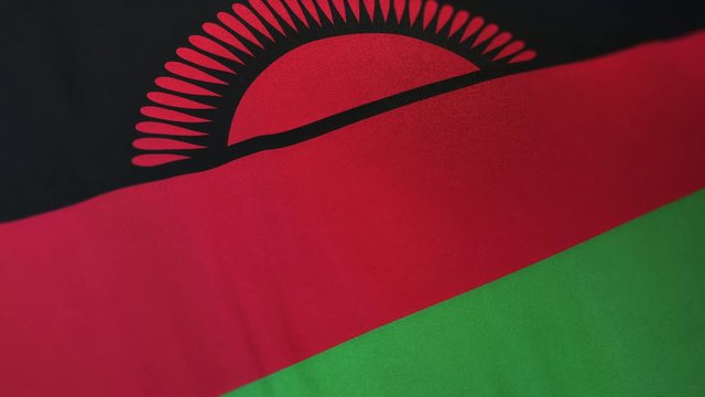 Malawi national flag seamlessly waving on realistic satin texture 29.97FPS