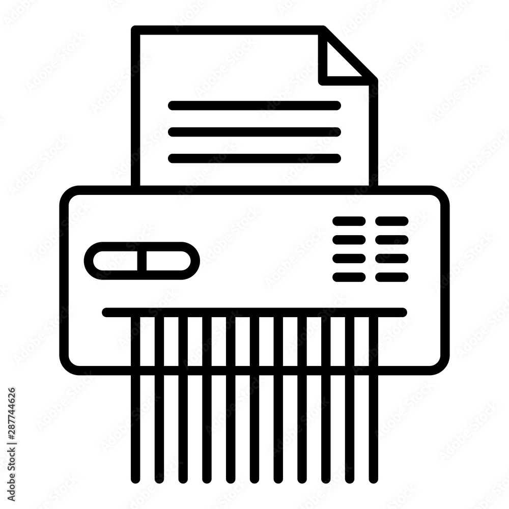 Poster shredder icon. outline shredder vector icon for web design isolated on white background