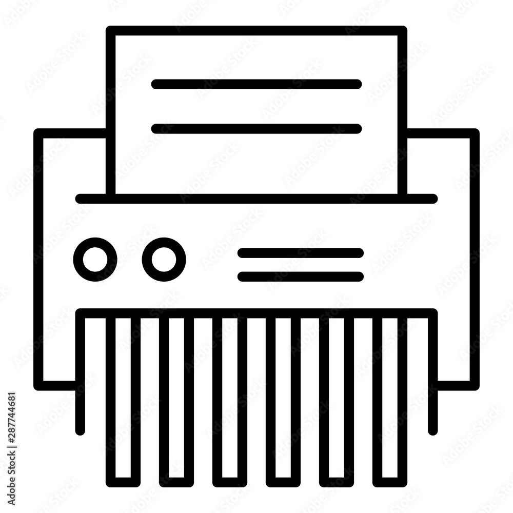 Poster office shredder icon. outline office shredder vector icon for web design isolated on white backgroun