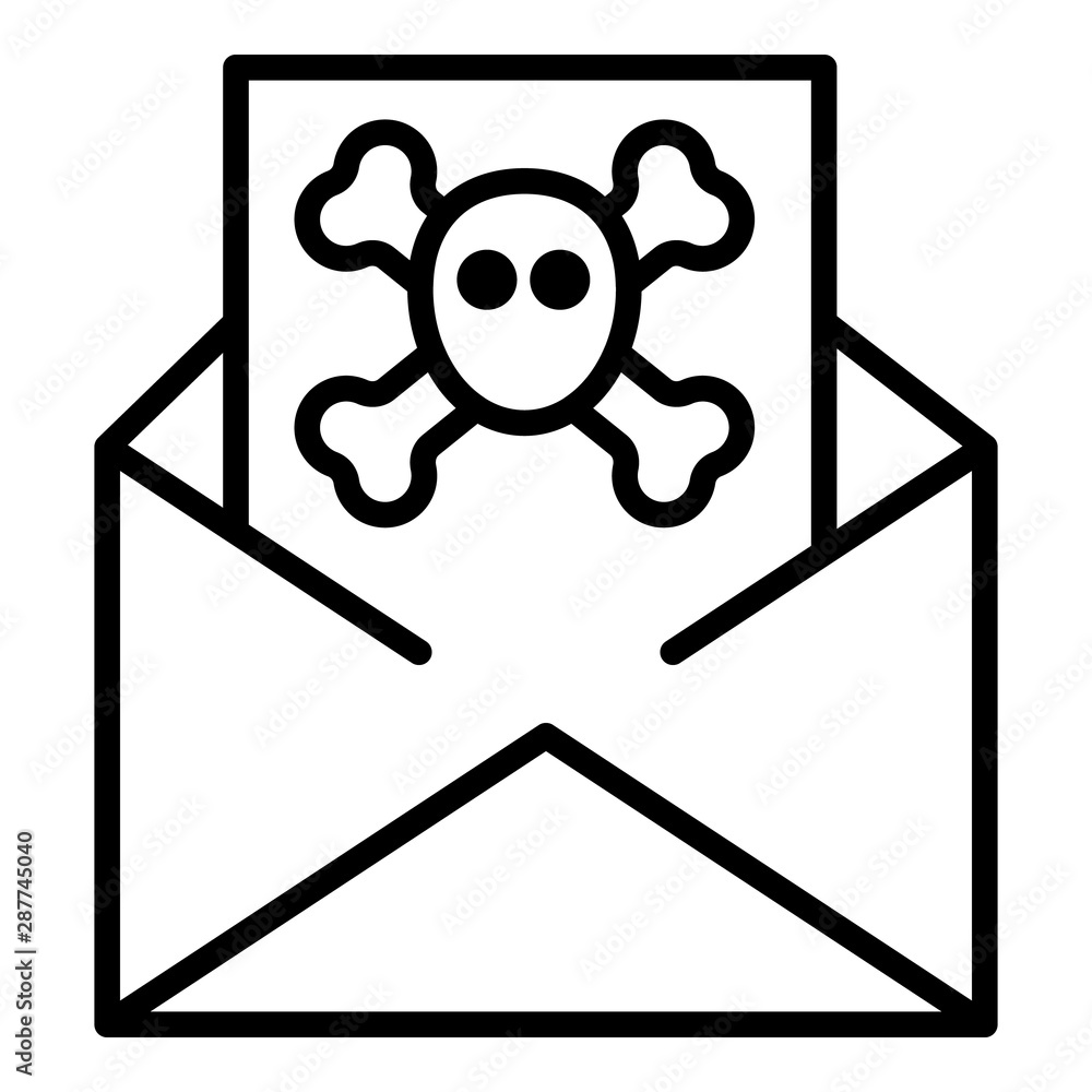 Poster mail hacker icon. outline mail hacker vector icon for web design isolated on white background