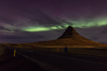 Northern Lights in Kirkjufell Mountain in Iceland