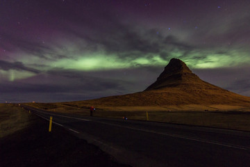 Northern Lights in Kirkjufell Mountain in Iceland