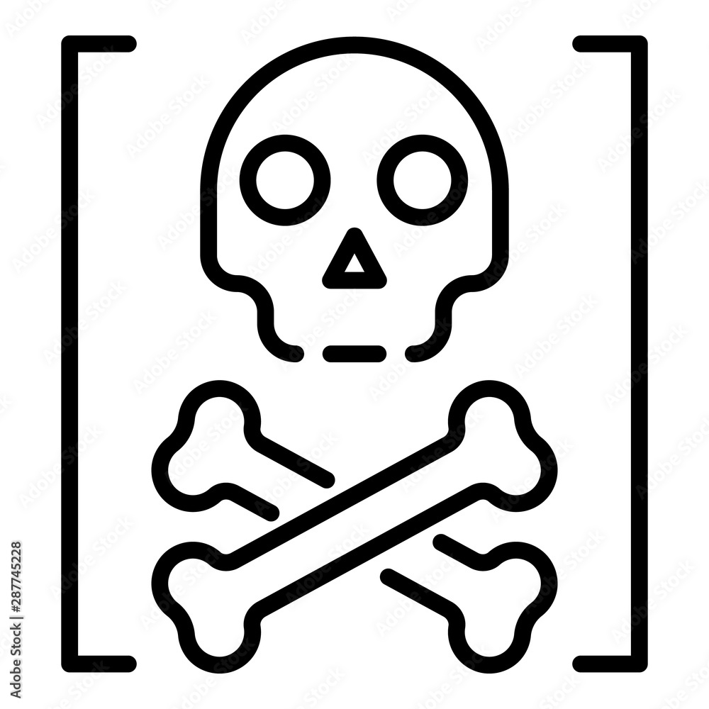 Poster death hacker attack icon. outline death hacker attack vector icon for web design isolated on white b