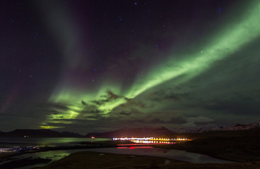 Northern Lights in Kirkjufell Mountain in Iceland