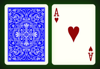 Ace of hearts - playing cards vector illustration