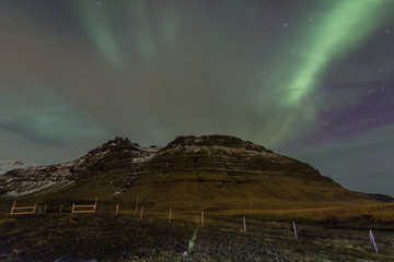 Northern Lights in Kirkjufell Mountain in Iceland