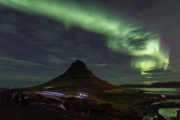 Northern Lights in Kirkjufell Mountain in Iceland
