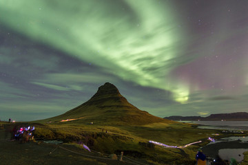 Northern Lights in Kirkjufell Mountain in Iceland