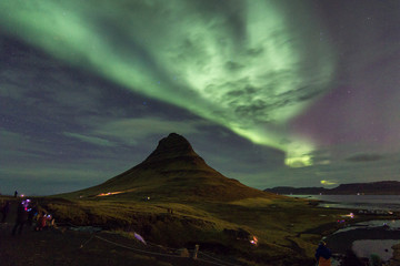 Northern Lights in Kirkjufell Mountain in Iceland