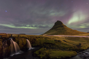 Northern Lights in Kirkjufell Mountain in Iceland