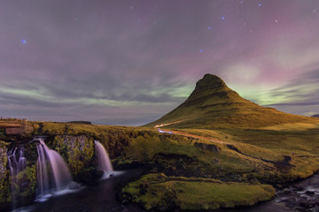 Northern Lights in Kirkjufell Mountain in Iceland