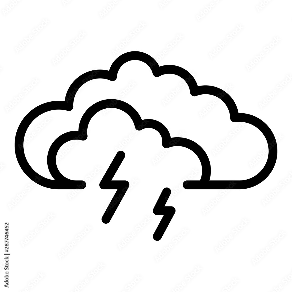 Poster storm cloud icon. outline storm cloud vector icon for web design isolated on white background