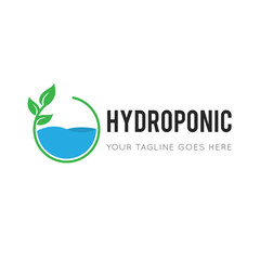 hydroponic logo and icon vector illustration design template