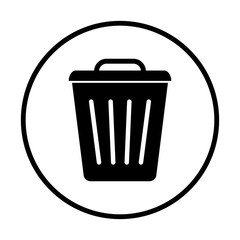 Garbage, trash basket icon, symbol delete, bin sign. Vector illustration