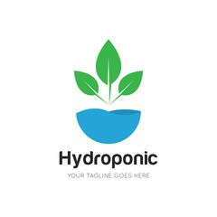 hydroponic logo and icon vector illustration design template