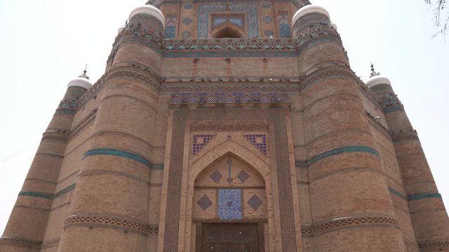 Multan Shah Rukn-e-Alam Sufi Tomb Tughluq Architecture Low Angle Frontal View on a Sunny Blue Sky Day