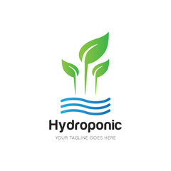 hydroponic logo and icon vector illustration design template