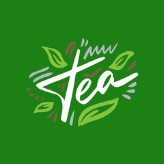 Tea hand drawn illustration. Template for card banner and poster for restaurant menu and package. Vector illustration