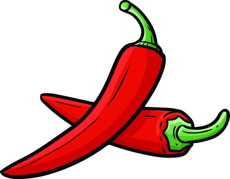 Cute and funny a pile of two hot chilli in simple cartoon style Stock  Vector | Adobe Stock