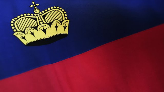 Liechtenstein national flag seamlessly waving on realistic satin 29.97FPS
