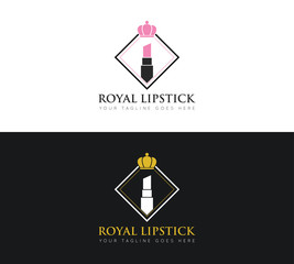lipstick logo and icon vector illustration design template
