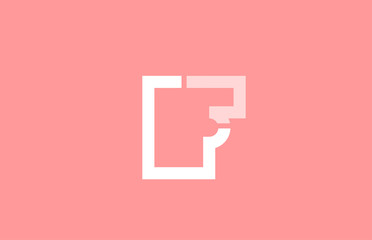 pink white alphabet letter f for logo icon design