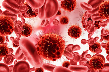 Fototapeta premium Virus infected blood cells