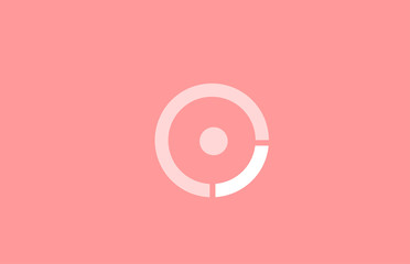 pink white alphabet letter o for logo icon design