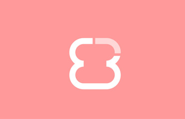 pink white number 8 for logo icon design