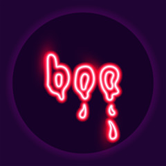 Ghost neon icon. Halloween neon sign. Holiday concept. Vector illustration.