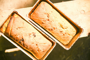 homemade bread cooked in a stone oven