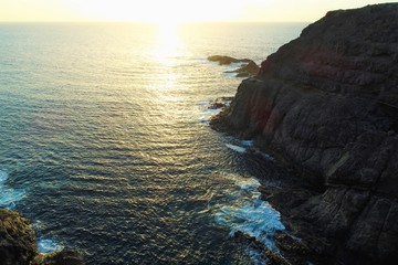 sunset on the cliffs that bathe the Atlantic Ocean