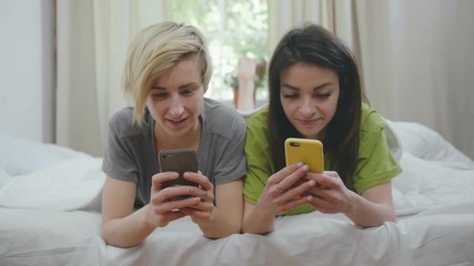 Lesbian couple together indoors