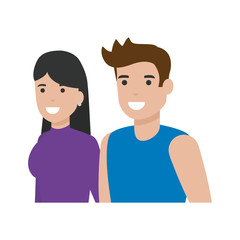 Couple of woman and man cartoon design