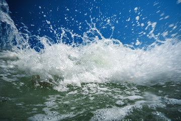 Ocean wave breaking on the shore