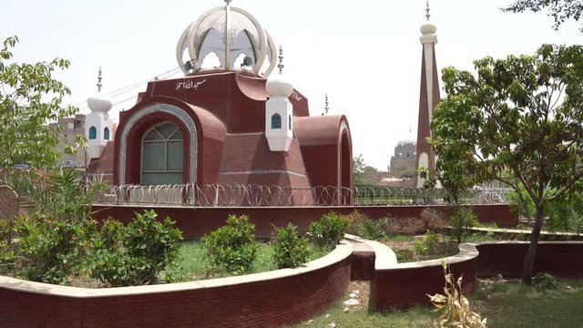 Multan Masjid Allah O Akbar Mosque at Ring Road near Ghanta Ghar Clock Tower on a Sunny Blue Sky Day