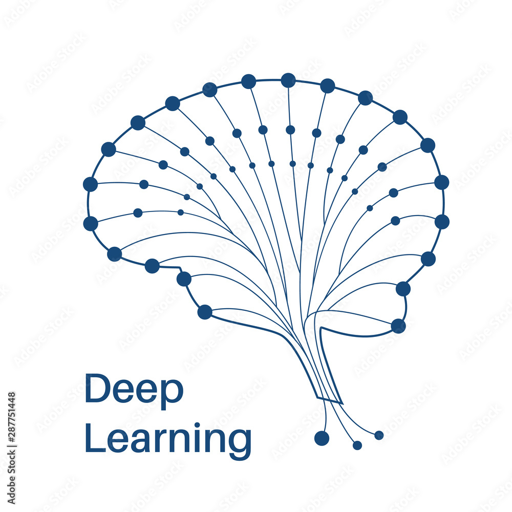 Poster Artificial brain formed by ai neural network.