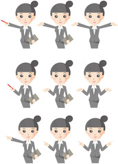 Fototapeta premium 働く女性の手の動きのセット