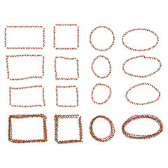 Frame of berries and leaves of wild rose, illustration.