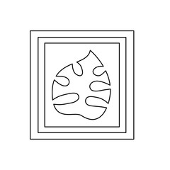 Isolated leaf inside frame vector design