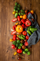 Harvest of local tomatoes, healthy food