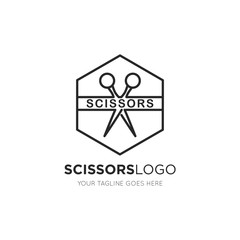 scissors logo and icon vector illustration design template