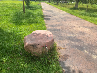 close up of fake stone faucet at national park at Phatthalung