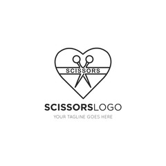 scissors logo and icon vector illustration design template